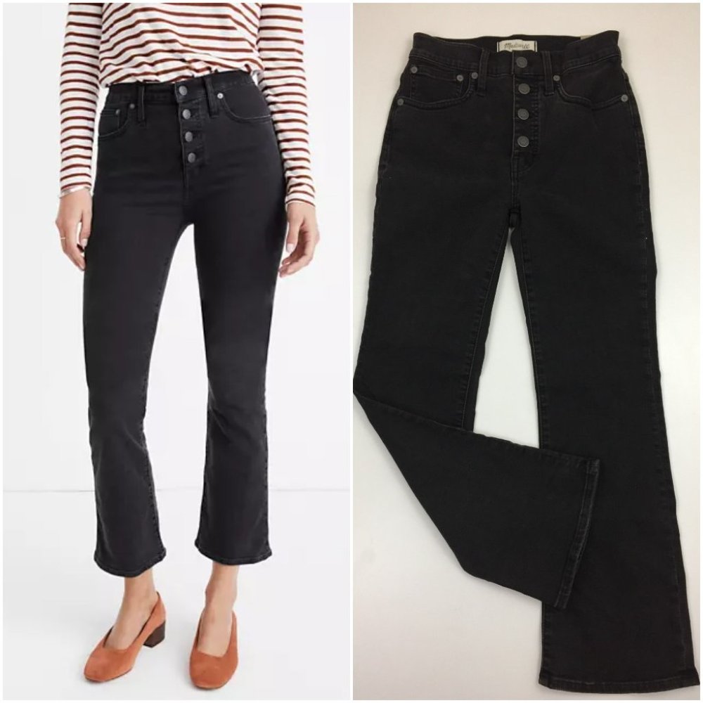 Madewell High Waist Button Fly Cali Demi Boot Jeans